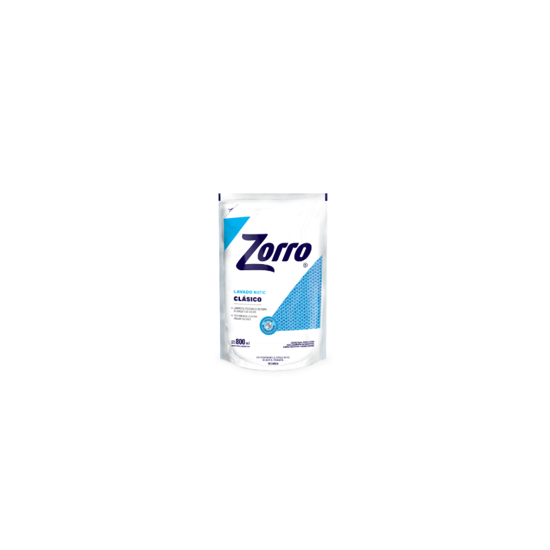 JABON LIQUIDO ROPA ZORRO X0.8 CLASICO