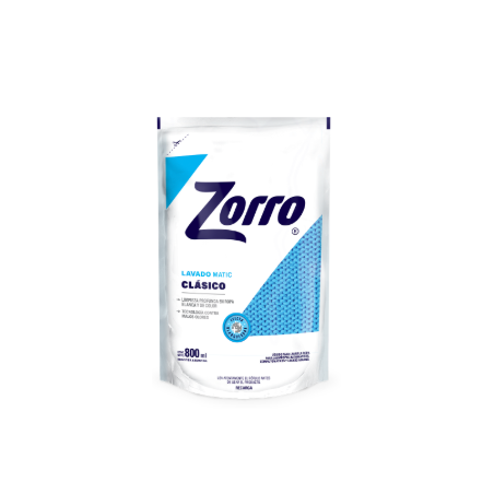 JABON LIQUIDO ROPA ZORRO X0.8 CLASICO
