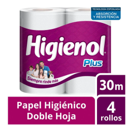 PAPEL HIGIENICO HIGIENOL 4X30M DH PLUS