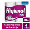 Papel higiénico Higienol Plus doble hoja 4 rollos x 30 m | Olimpio