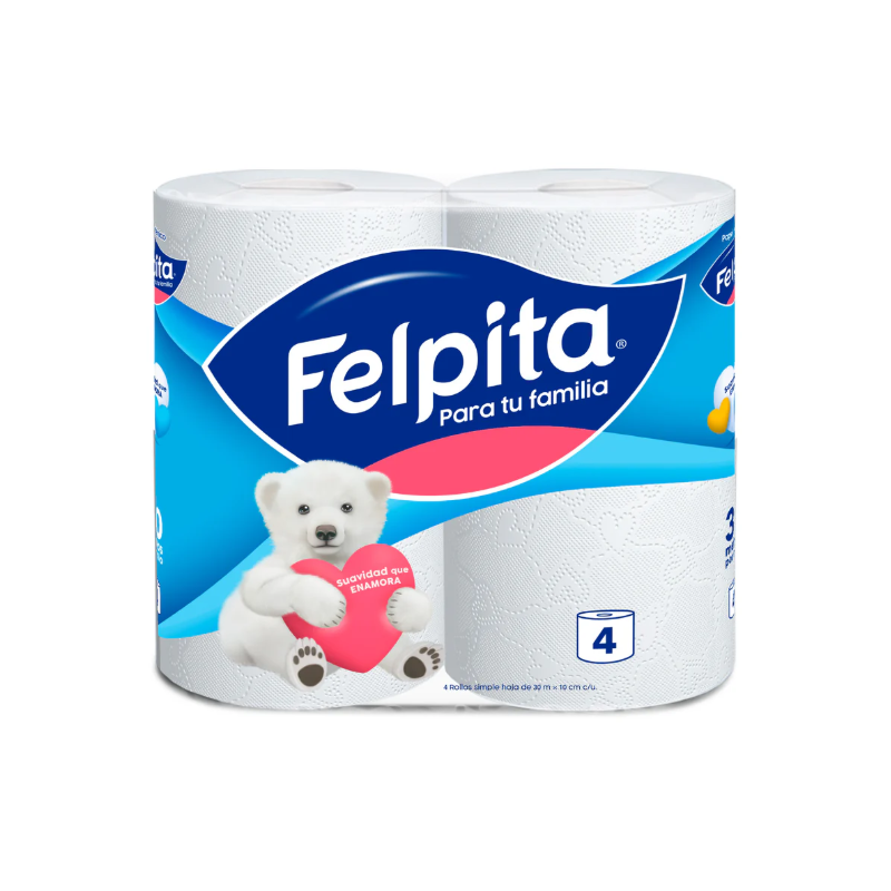 Papel higiénico Felpita Para Tu Familia 4 rollos x 30 m | Olimpio