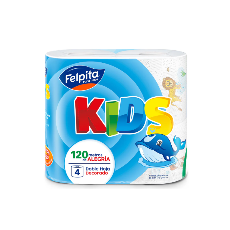 PAPEL HIGIENICO FELPITA 04X30M KIDS