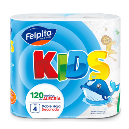 PAPEL HIGIENICO FELPITA 04X30M KIDS