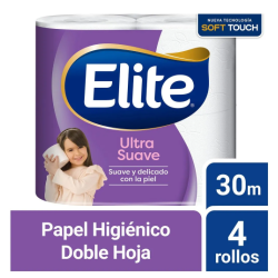 Papel higiénico Elite Ultra doble hoja 4 rollos x 30 m | Olimpio