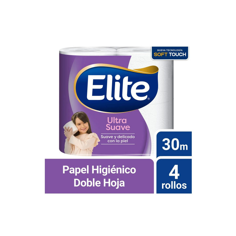 Papel higiénico Elite Ultra doble hoja 4 rollos x 30 m | Olimpio