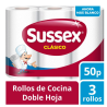 Rollo de cocina Sussex 3 rollos x 50 paños | Olimpio