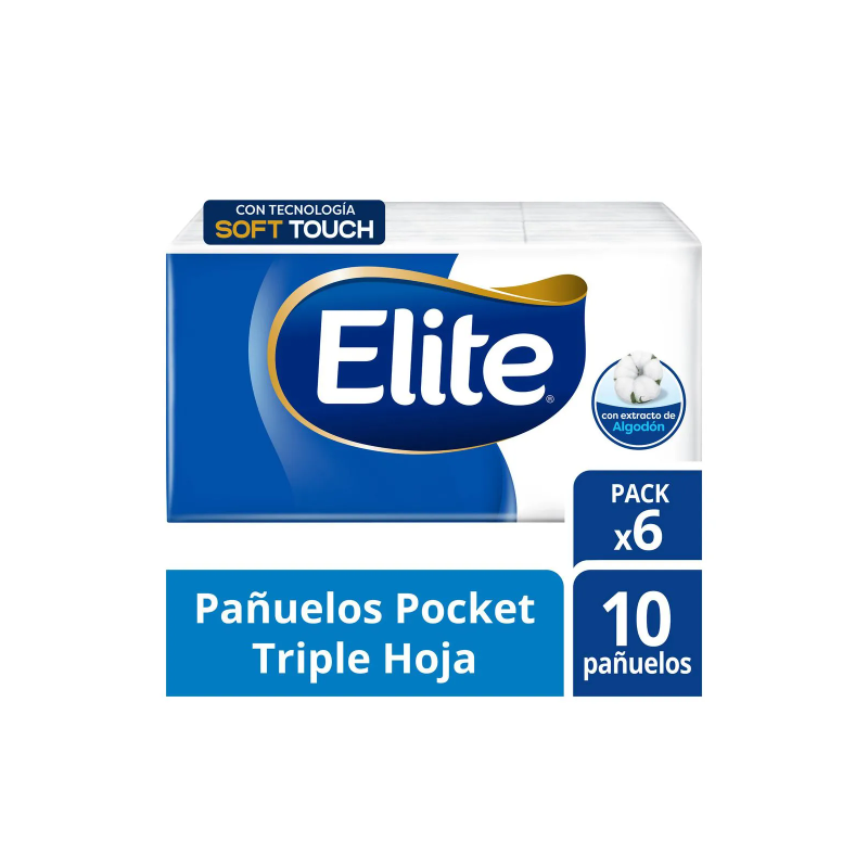 Pañuelos descartables Elite Carilina pocket x6 | Olimpio