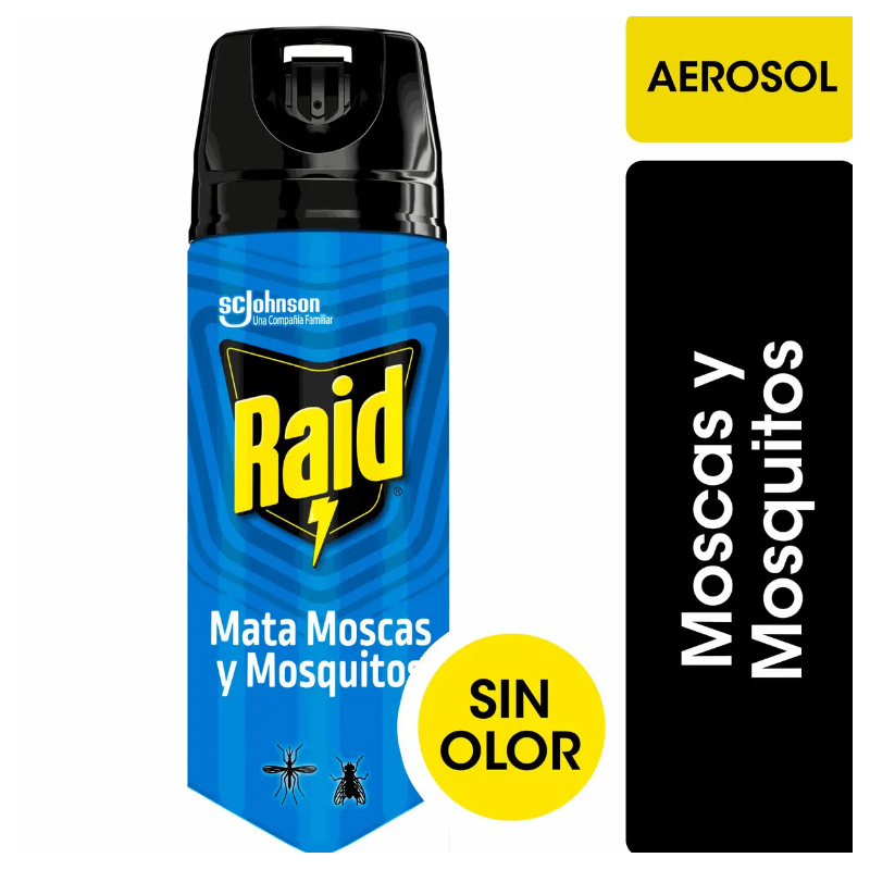 Insecticida Raid mata moscas y mosquitos sin olor aerosol 360 ml | Olimpio