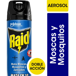 Insecticida Raid mata moscas y mosquitos azul aerosol 360 ml | Olimpio