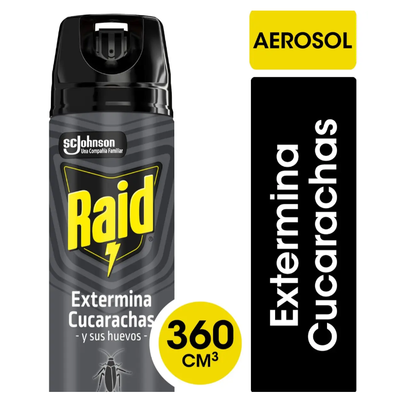Insecticida Raid exterminador de cucarachas aerosol 360 ml | Olimpio