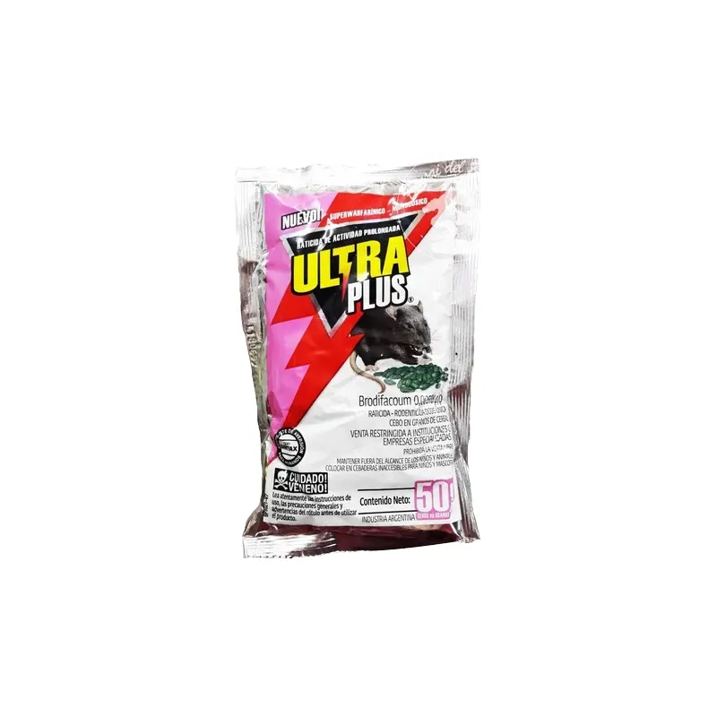 INSECTICIDA RATICIDA X50G  ULTRA PLUS