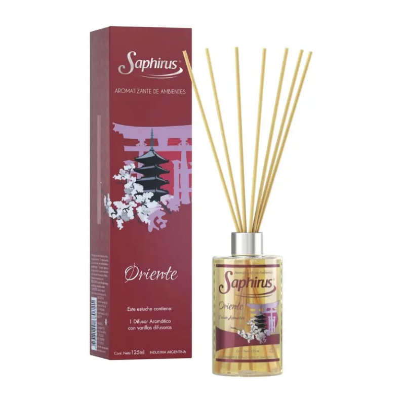 Difusor aromático Saphirus con varillas 125 ml | Olimpio