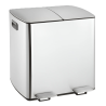 Tacho de basura a pedal de acero inoxidable 40 L con 2 compartimentos | Olimpio