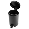Tacho de basura a pedal de acero negro 12 L | Olimpio