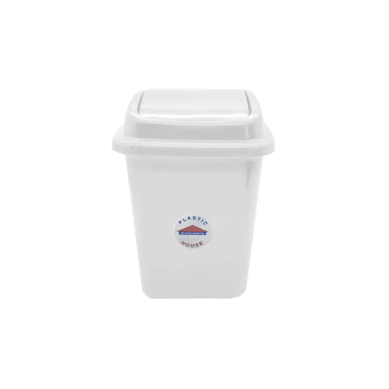Tacho de basura cuadrado 6 L con tapa vaivén | Olimpio