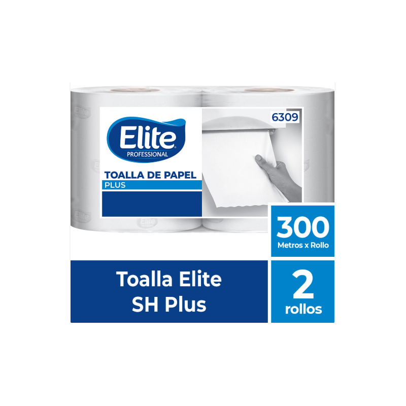 Bobina de toallas de papel Elite 19 cm 300 m x2 | Olimpio