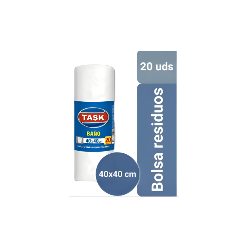 BOLSAS DE RESIDUOS 40X40 TASK X20U BLANCA