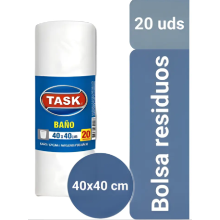 BOLSAS DE RESIDUOS 40X40 TASK X20U BLANCA
