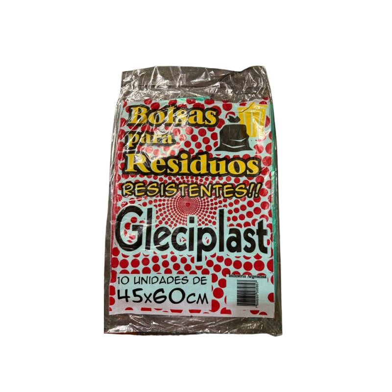 BOLSAS DE RESIDUOS 45X60 GLECIPLAST X10U