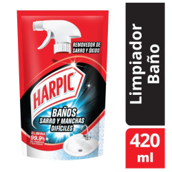 Limpiador de baño Harpic sarro y óxido doypack 420 ml | Olimpio