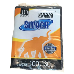 BOLSAS DE RESIDUOS 100X130 SIPACK X10U