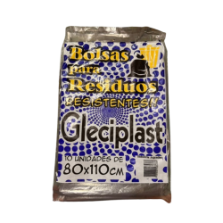 BOLSAS DE RESIDUOS 80X110 GLECIPLAST X10U