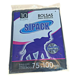 BOLSAS DE RESIDUOS 75X100 SIPACK X10U