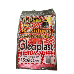 BOLSAS DE RESIDUOS 60X90 GLECIPLAST X10U ROJA