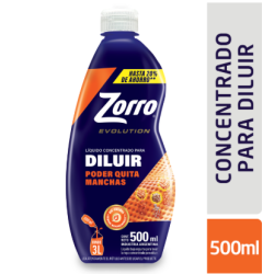 JABON LIQUIDO ROPA P/DILUIR ZORRO X500ML FRAG DU